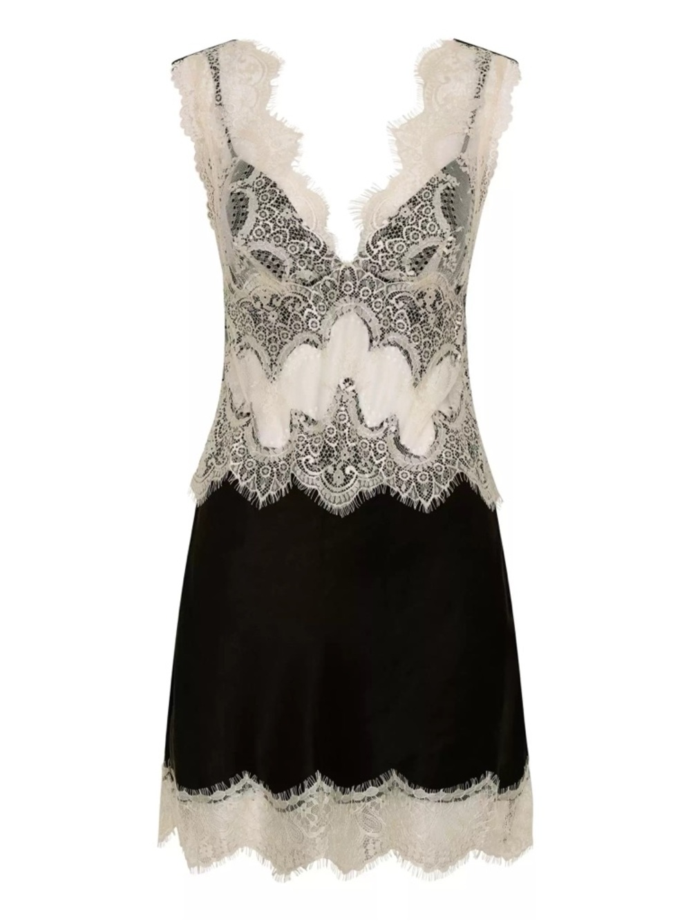 Third Form VISIONS LACE MINI DRESS | BUTTERCREAM & BLACK, M